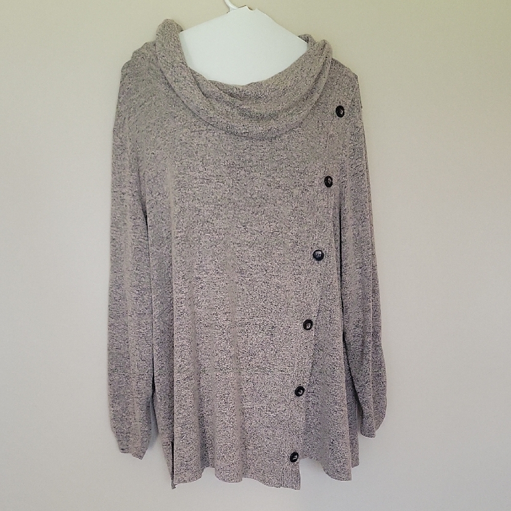 Cozy Gray Button-Down Sweater